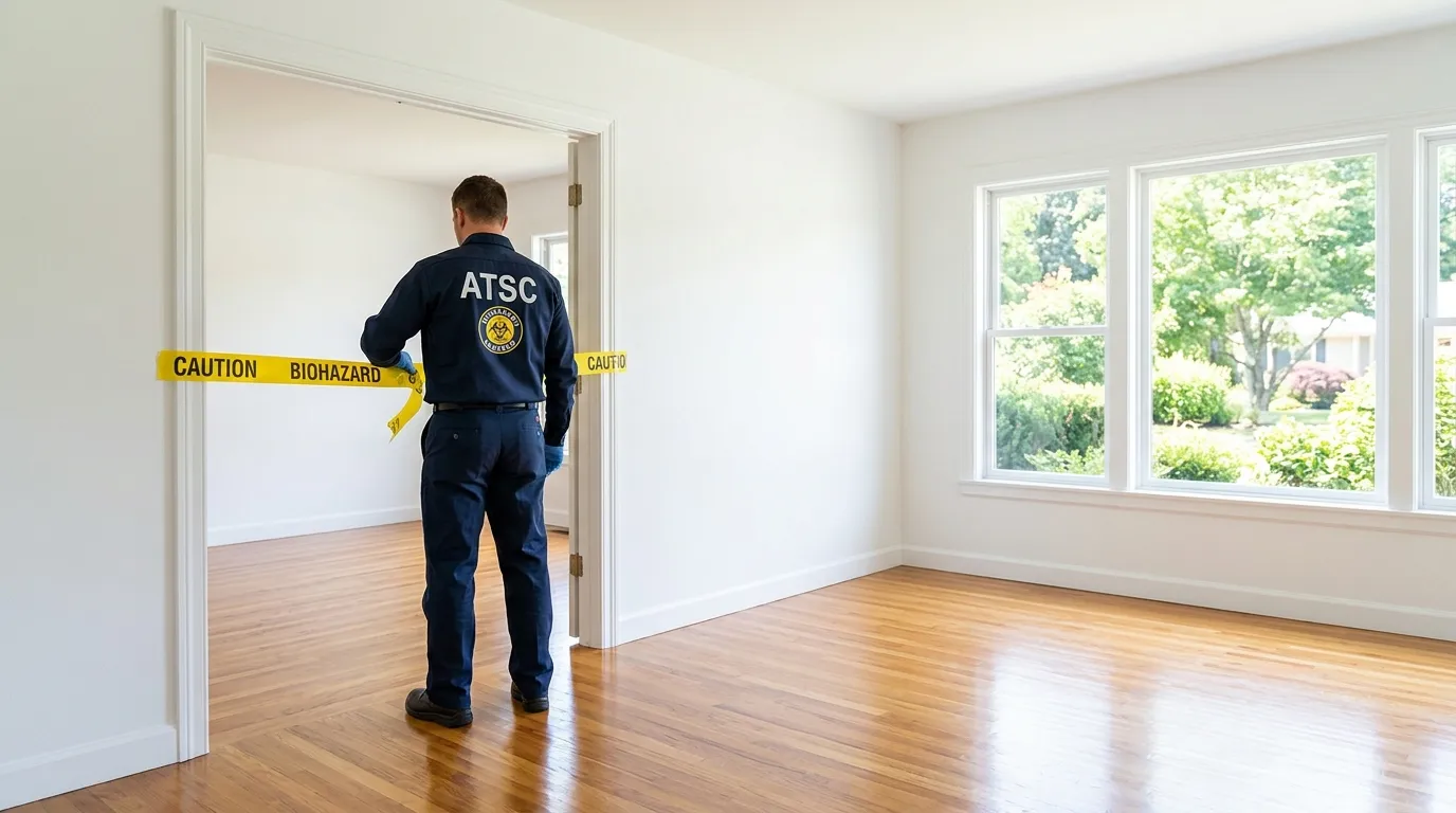 Certified biohazard cleanup crew performing Trauma Scene Cleanup in Ellington